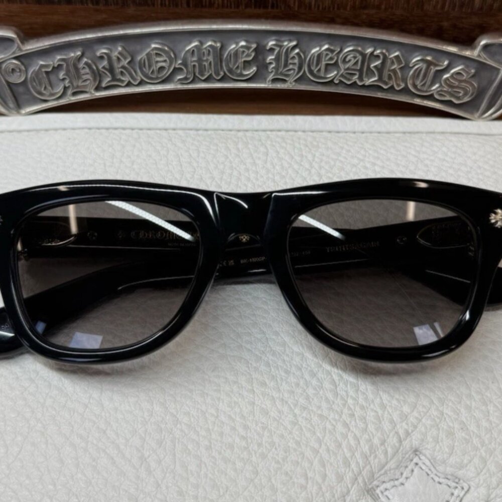NEW Chrome Hearts Trititsagain Sunglasses Cross Black/Gold